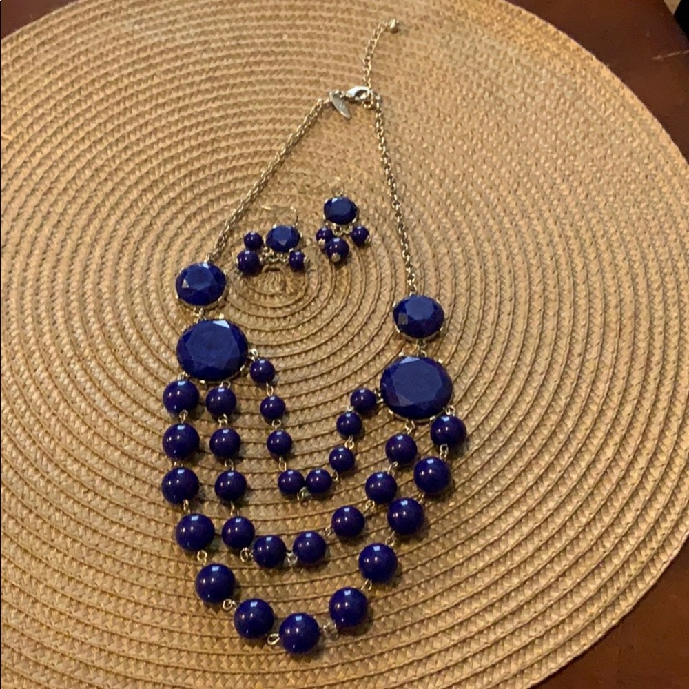 Royal blue necklace and earrings!